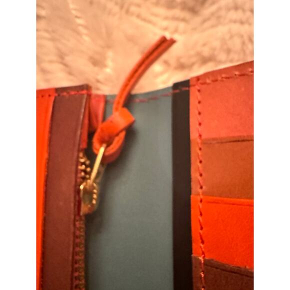 Craftwork Products Japan Made Deep Orange Colorblock Motif Long Wallet - Picture 9 of 10